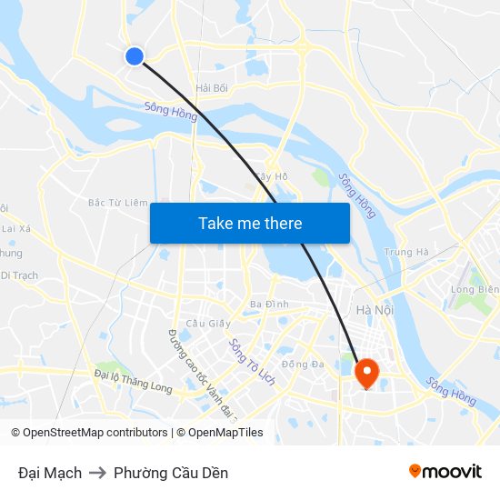 Đại Mạch to Phường Cầu Dền map