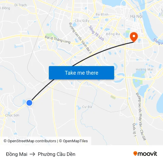 Đồng Mai to Phường Cầu Dền map