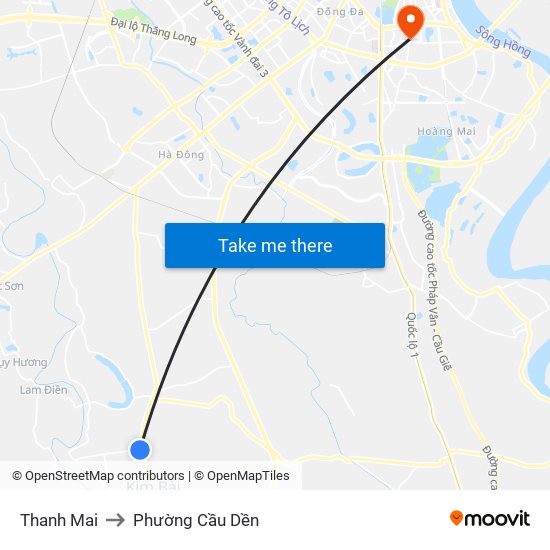 Thanh Mai to Phường Cầu Dền map
