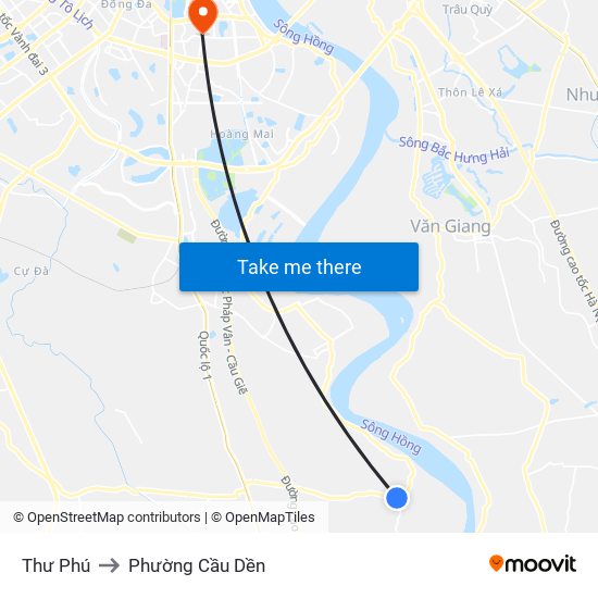 Thư Phú to Phường Cầu Dền map