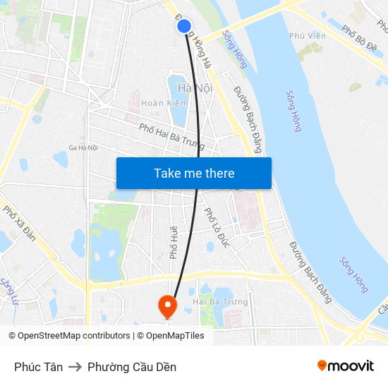 Phúc Tân to Phường Cầu Dền map