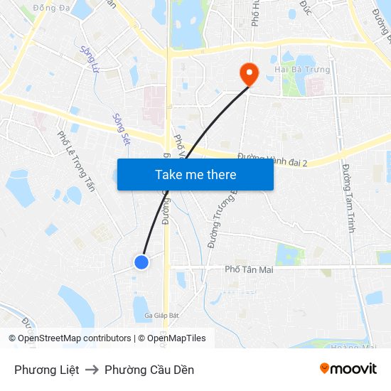 Phương Liệt to Phường Cầu Dền map