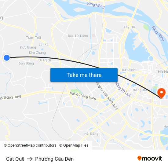 Cát Quế to Phường Cầu Dền map