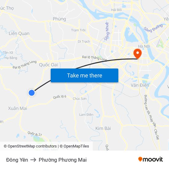 Đông Yên to Phường Phương Mai map