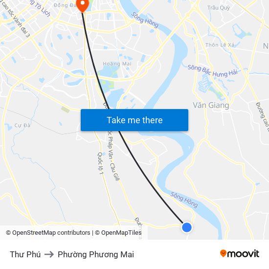 Thư Phú to Phường Phương Mai map