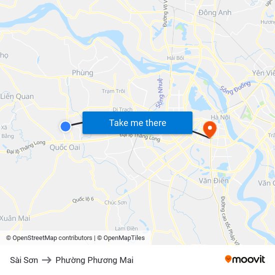 Sài Sơn to Phường Phương Mai map