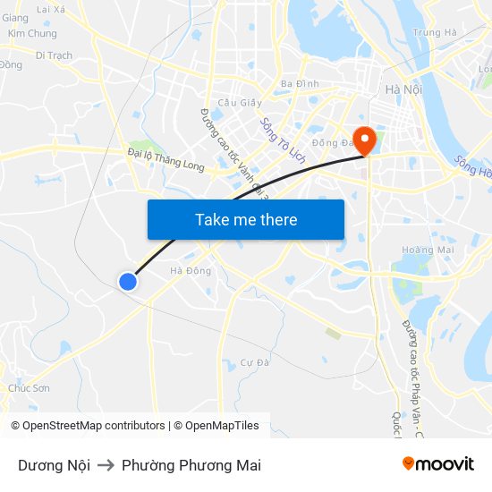 Dương Nội to Phường Phương Mai map