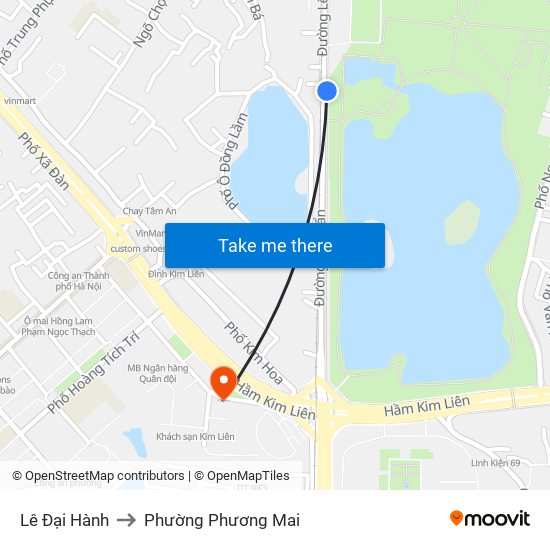 Lê Đại Hành to Phường Phương Mai map