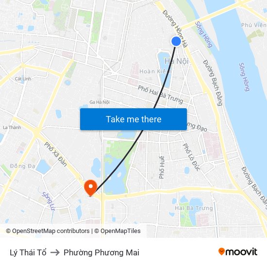 Lý Thái Tổ to Phường Phương Mai map