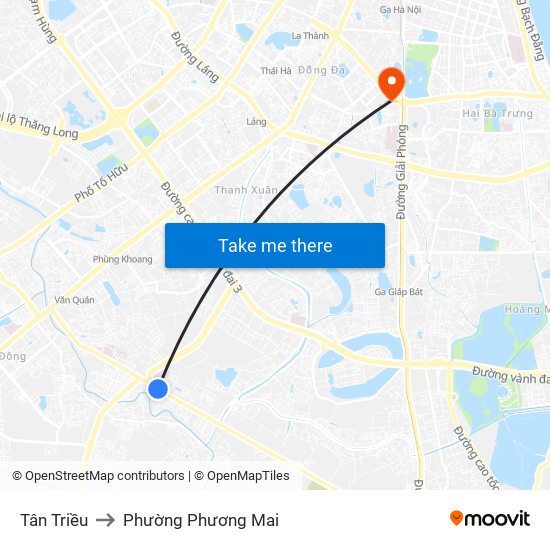 Tân Triều to Phường Phương Mai map