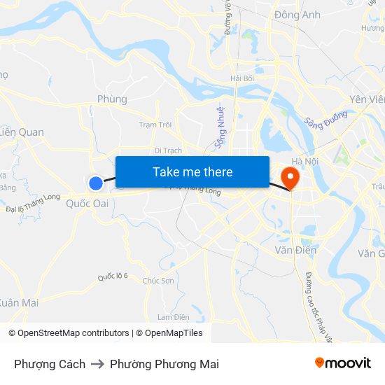 Phượng Cách to Phường Phương Mai map