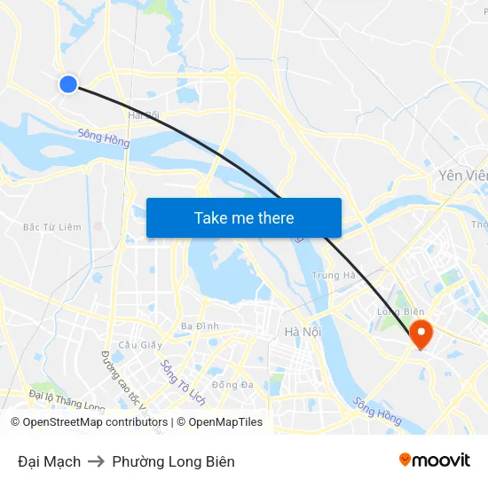 Đại Mạch to Phường Long Biên map