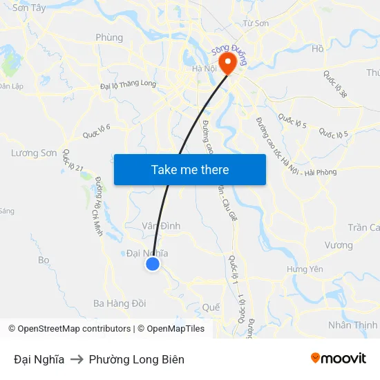 Đại Nghĩa to Phường Long Biên map