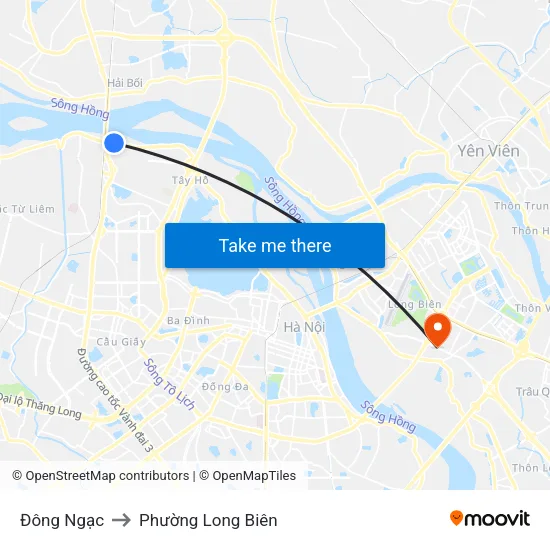 Đông Ngạc to Phường Long Biên map