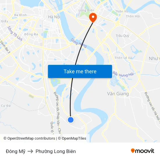 Đông Mỹ to Phường Long Biên map