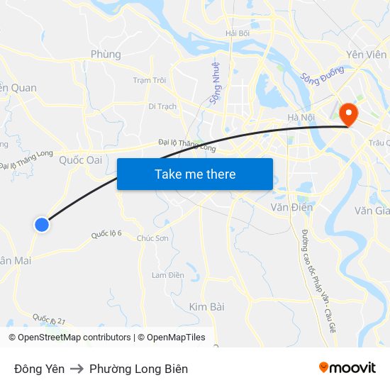 Đông Yên to Phường Long Biên map