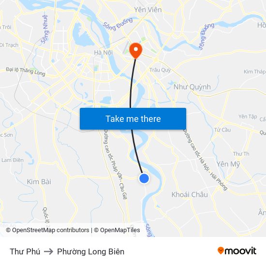 Thư Phú to Phường Long Biên map