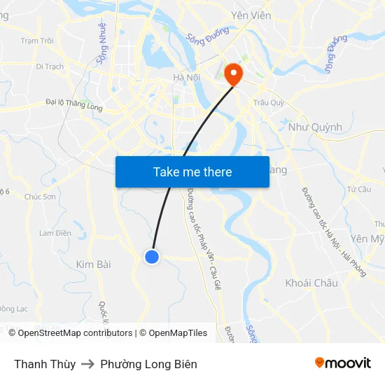 Thanh Thùy to Phường Long Biên map