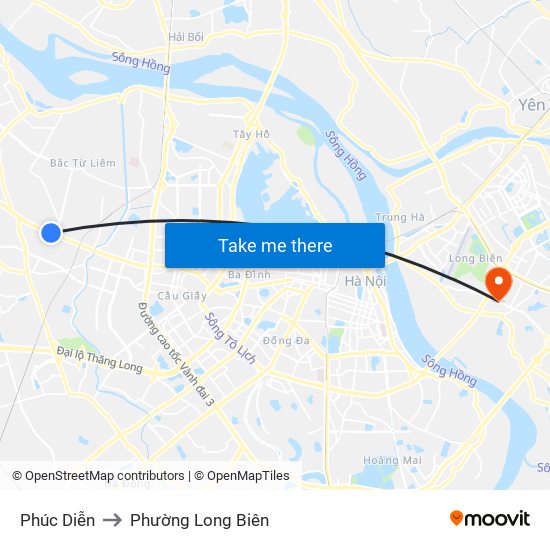 Phúc Diễn to Phường Long Biên map