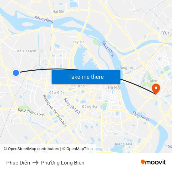 Phúc Diễn to Phường Long Biên map