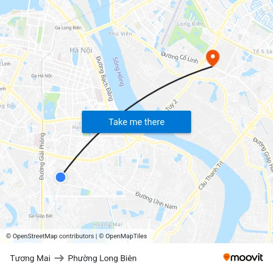 Tương Mai to Phường Long Biên map