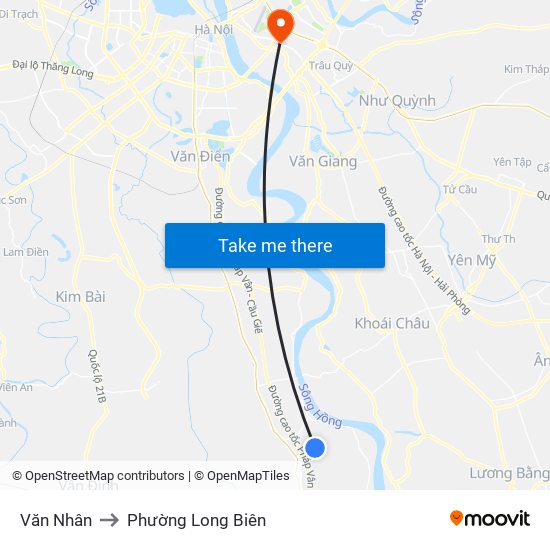 Văn Nhân to Phường Long Biên map