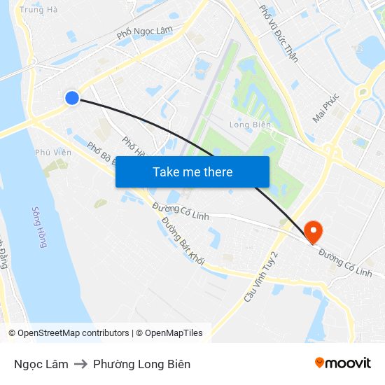 Ngọc Lâm to Phường Long Biên map