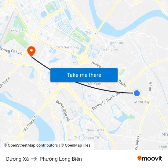 Dương Xá to Phường Long Biên map