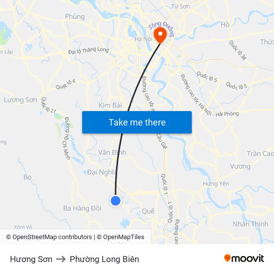 Hương Sơn to Phường Long Biên map