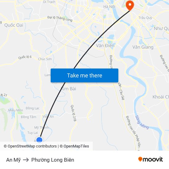 An Mỹ to Phường Long Biên map