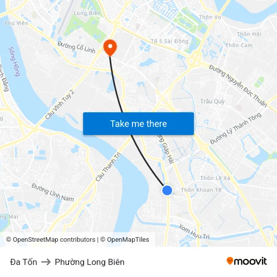 Đa Tốn to Phường Long Biên map