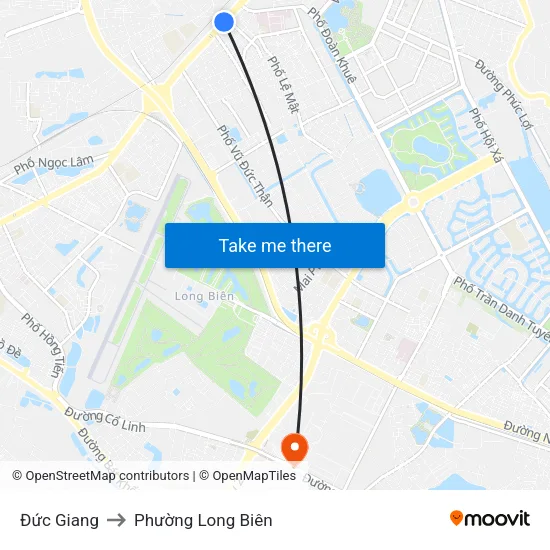 Đức Giang to Phường Long Biên map