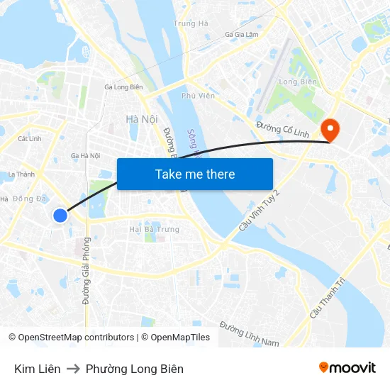 Kim Liên to Phường Long Biên map
