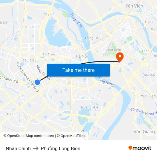 Nhân Chính to Phường Long Biên map