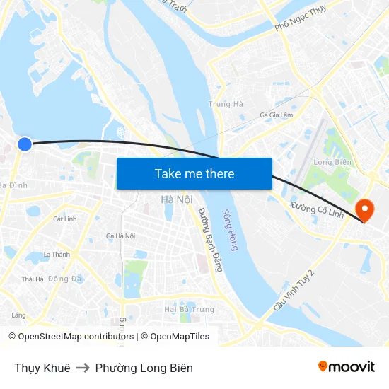 Thụy Khuê to Phường Long Biên map