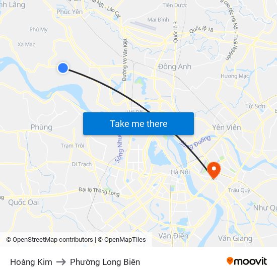 Hoàng Kim to Phường Long Biên map