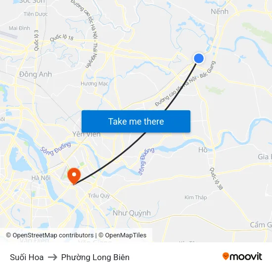 Suối Hoa to Phường Long Biên map