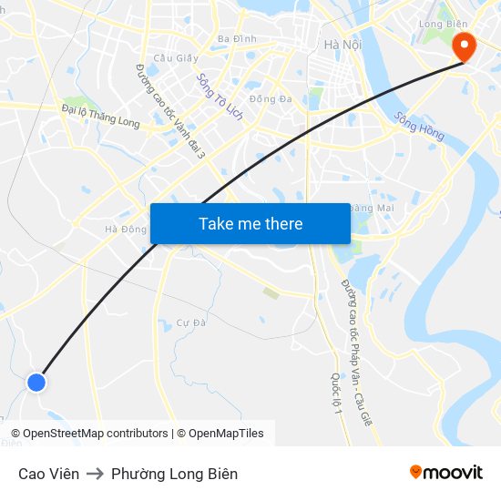 Cao Viên to Phường Long Biên map