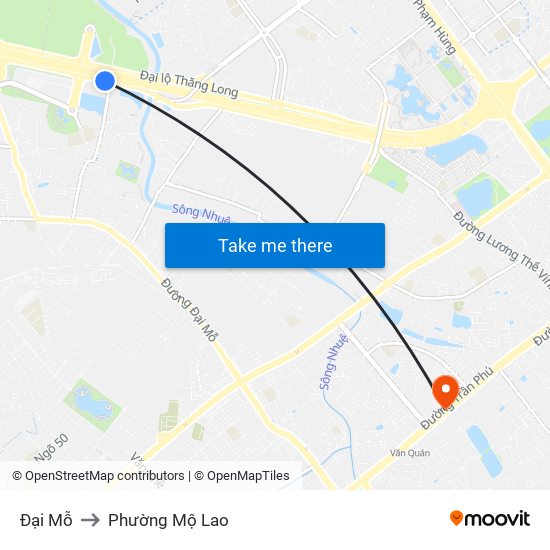 Đại Mỗ to Phường Mộ Lao map