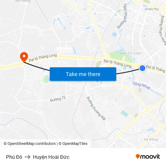 Phú Đô to Huyện Hoài Đức map