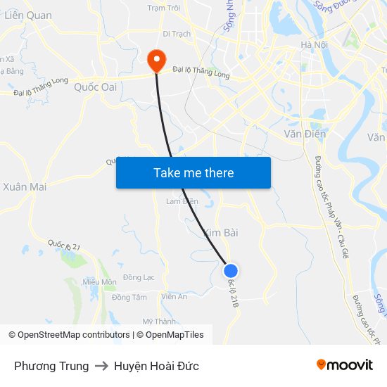 Phương Trung to Huyện Hoài Đức map