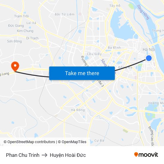 Phan Chu Trinh to Huyện Hoài Đức map