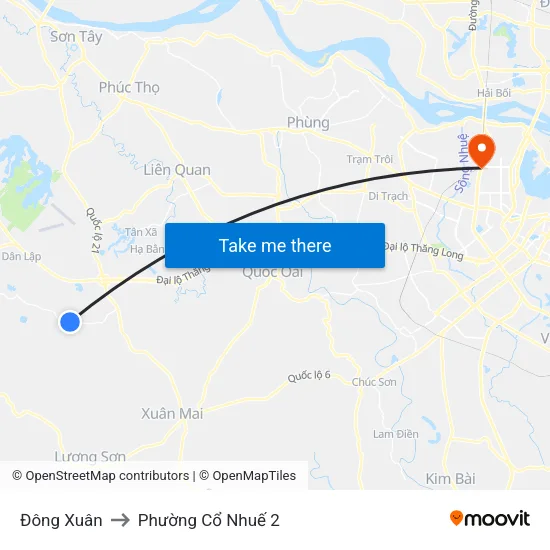 Đông Xuân to Phường Cổ Nhuế 2 map