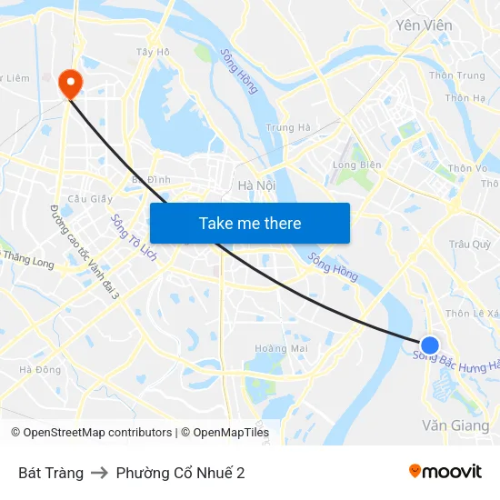 Bát Tràng to Phường Cổ Nhuế 2 map
