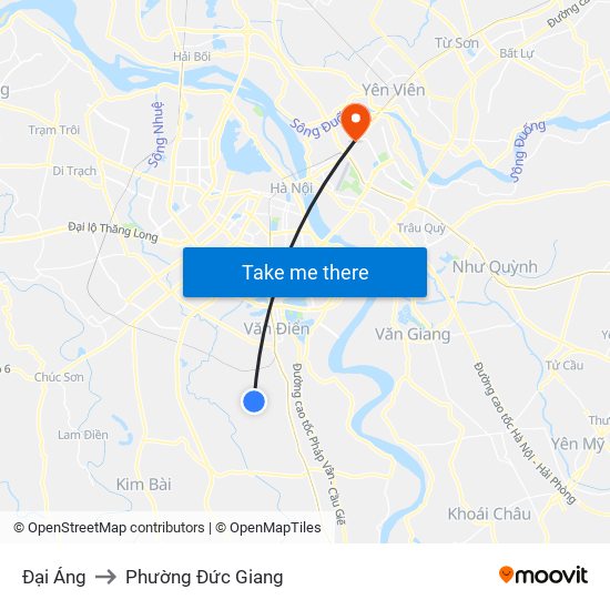 Đại Áng to Phường Đức Giang map