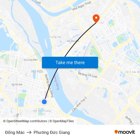 Đống Mác to Phường Đức Giang map