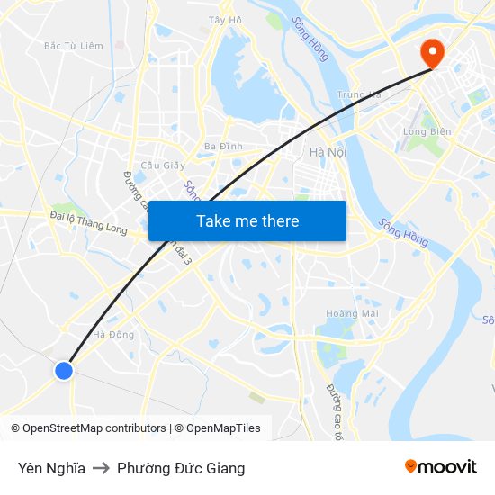 Yên Nghĩa to Phường Đức Giang map