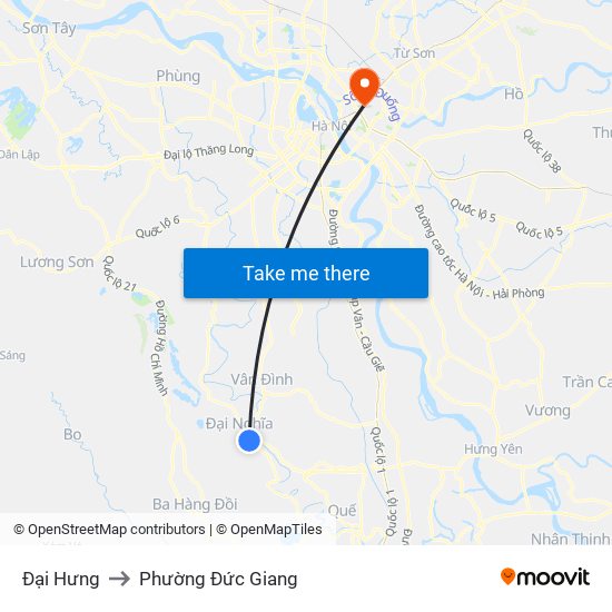 Đại Hưng to Phường Đức Giang map