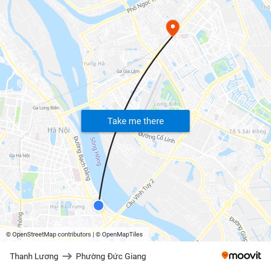 Thanh Lương to Phường Đức Giang map