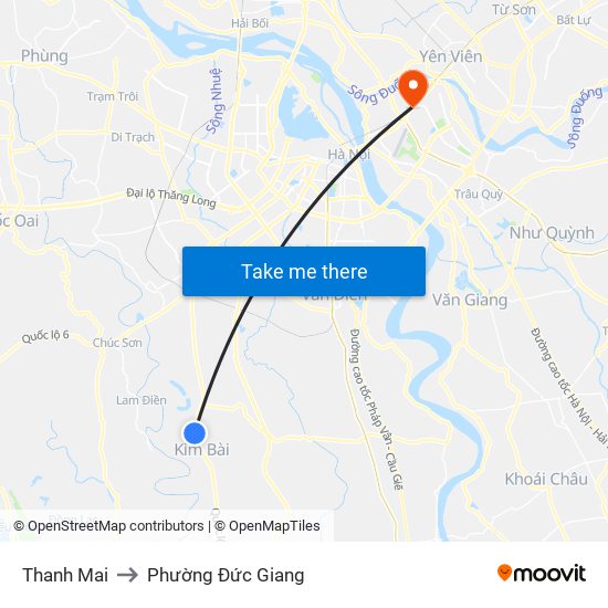 Thanh Mai to Phường Đức Giang map